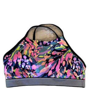 Avia Women's Swimsuit Pink & Blue Bikini Top  Plus Size 16 to 18 Floral Print